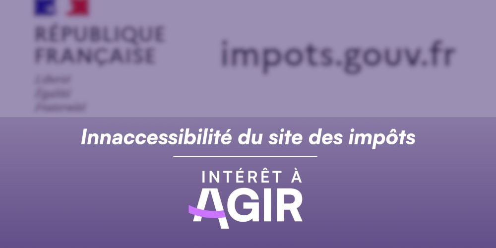 Site impots.gouv.fr flou en arrière plan.